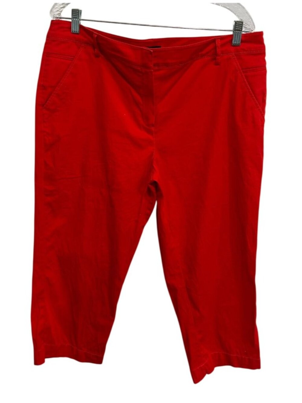 Nue Options 16 Red Capri Pants Stretch Cotton Blend Minimalist Neutral Aesthetic